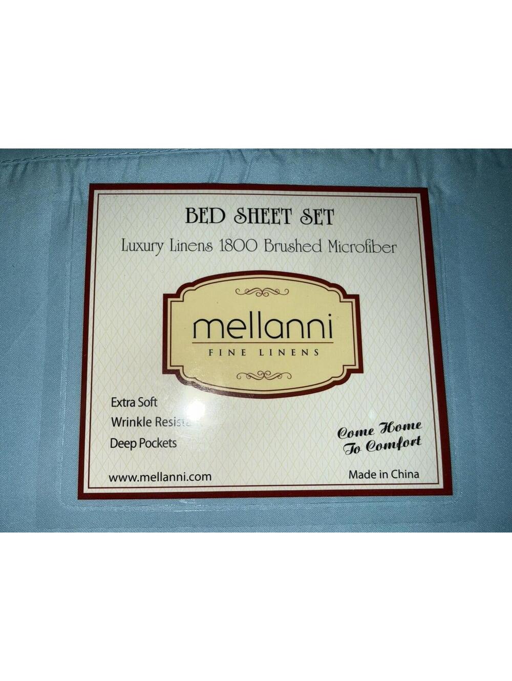Mellanni 1800 Brushed Microfiber California King Bed Sheet Set - Blue Hydrangea